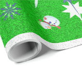 Papier Cadeau Le Snowman de Glittery (Coin rond)
