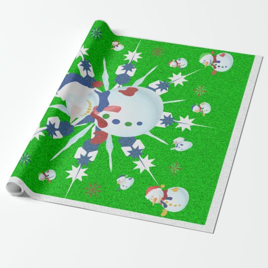 Papier Cadeau Le Snowman de Glittery (Déroulé)