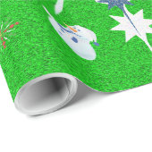 Papier Cadeau Le Snowman de Glittery (Coin rond)