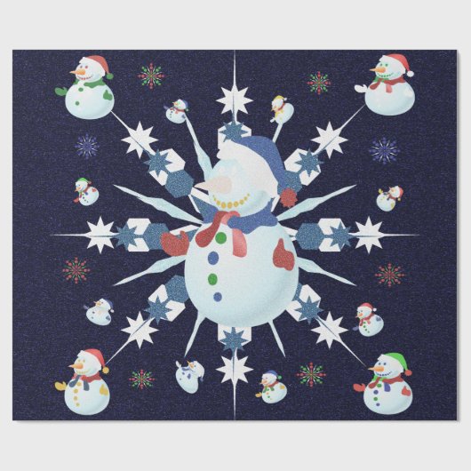Papier Cadeau Le Snowman de Glittery (Plat)