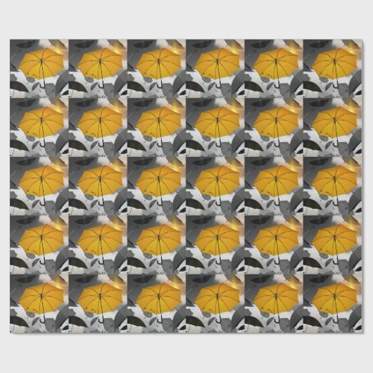 Papier Cadeau Le soleil arrive, avalanche de parapluies, (Plat)
