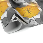 Papier Cadeau Le soleil arrive, avalanche de parapluies, (Coin rond)