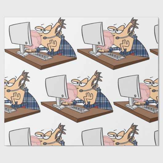 Papier Cadeau Le Support Technique A Blessé Une Bulle (Plat)