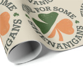 Papier Cadeau Le temps de Saint-Patrick pour quelques clovers de (Coin rond)