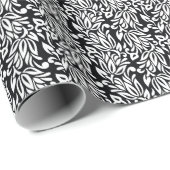 Papier Cadeau Le textile noir et blanc. (Coin rond)