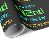 Papier Cadeau Le thème de l'informatique numérique amusante 92e (Coin rond)