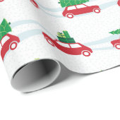Papier Cadeau Le trafic de Noël de Mini Cooper (Coin rond)