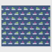 Papier Cadeau Le trafic de Noël de Mini Cooper (Plat)