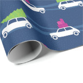Papier Cadeau Le trafic de Noël de Mini Cooper (Coin rond)