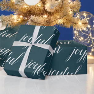 Papier Cadeau Le vert joyeux de Noël moderne