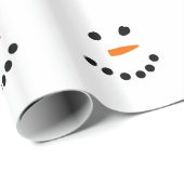 Papier Cadeau Le visage de Snowman (Coin rond)