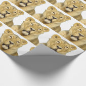 Papier Cadeau Leadership motivationnel du lion féminin (Coin)