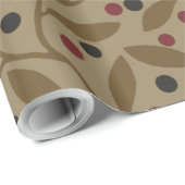 Papier Cadeau Leaf Berry Classique Colorful Art Motif (Coin rond)