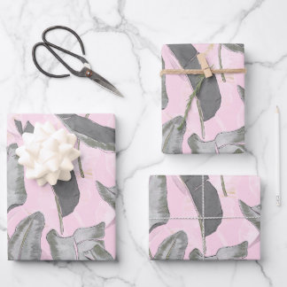 Papier Cadeau Leaf Echoes - Motif de feuille de bananier tropica
