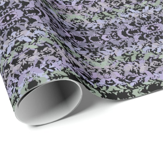 Papier Cadeau Leafy Creeping Vine Drawing Pattern With Pastels (Coin rond)