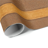 Papier Cadeau Leather Luxe : Elégance Brown avec points (Coin rond)
