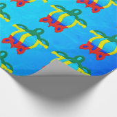 Papier Cadeau L'eau bleue Rasta Honu (Coin)