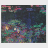 Papier Cadeau L'EAU MENSONGE VERT ÉTANG Claude Monet Flore foncé (Plat)