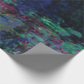 Papier Cadeau L'EAU MENSONGE VERT ÉTANG Claude Monet Flore foncé (Coin)