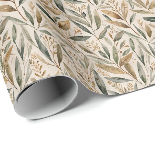 Papier Cadeau Leaves (Coin rond)