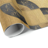 Papier Cadeau L'échelle de Golden Jacob avec des fans orientaux (Coin rond)