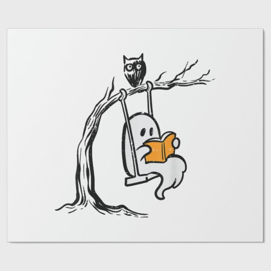 Papier Cadeau Lecture de l'Halloween Ghost (Plat)