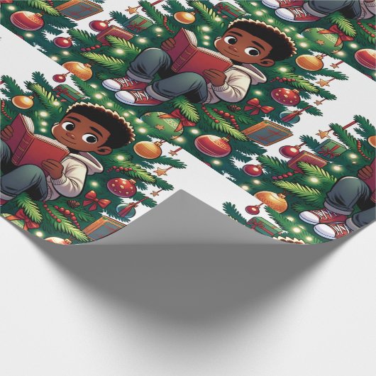 Papier Cadeau Lecture enchantée - Papier d'enveloppement de Noël (Coin)