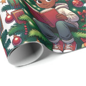 Papier Cadeau Lecture enchantée - Papier d'enveloppement de Noël (Coin rond)