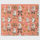 Papier Cadeau Lecture mignonne Halloween Ghosts Bows Bats (Plat)