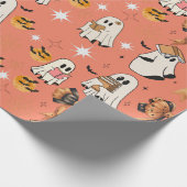 Papier Cadeau Lecture mignonne Halloween Ghosts Bows Bats (Coin)