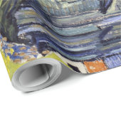 Papier Cadeau L'église d'Auvers, Van Gogh (Coin rond)