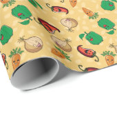 Papier Cadeau Légumes souriants (Coin rond)