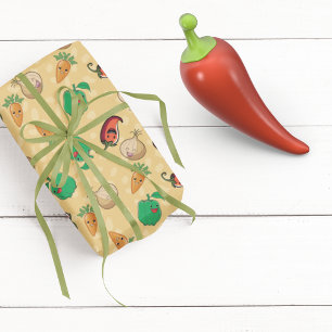 Papier Cadeau Légumes souriants