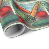 Papier Cadeau Légumes vintages (Coin rond)