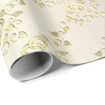 Papier Cadeau L'Élégant Mariage D'Or Sonne Blanche<br><div class="desc">Doté d'élégants groupes de mariages dorés sur un arrière - plan de satin blanc. Ce papier d'emballage cadeau complétera votre cadeau. ⭐ 99% de mes designs dans mon magasin sont faits en couches. Cela vous permet de redimensionner et de déplacer facilement les graphiques et le texte pour qu'il s'adapte parfaitement...</div>