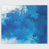 Papier Cadeau L'Élégant Océan Bleu Abstrait Vague L'Art Acryliqu (Plat)