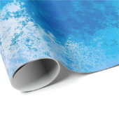 Papier Cadeau L'Élégant Océan Bleu Abstrait Vague L'Art Acryliqu (Coin rond)