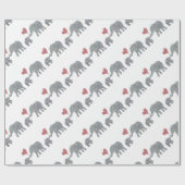Papier Cadeau L'éléphant étreint la maman et le bébé gris avec (Plat)