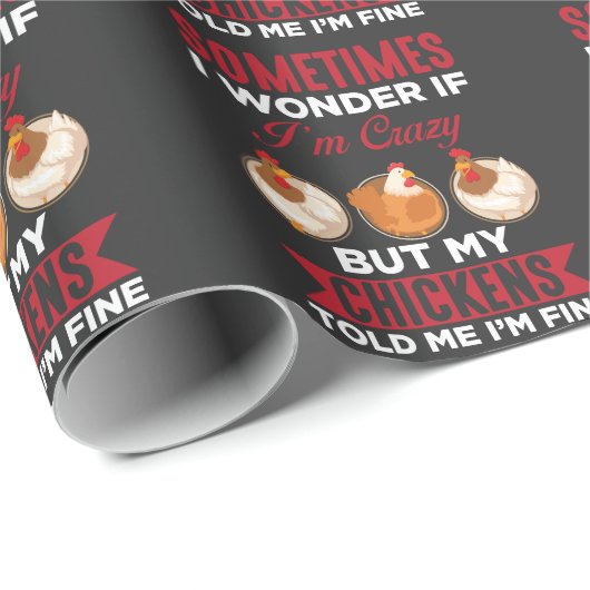 Papier Cadeau L'élevage de poulets et d'animaux folles (Coin rond)