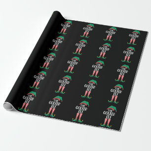 Papier Cadeau L'elfe golfeur Golf Famille assortie Noël