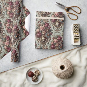 Papier Cadeau 🌺 L'émeute à la floraison - Gothique Baroque Flor