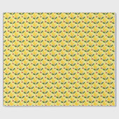 Papier Cadeau Lemon Ladybug : Motif jaune tropical. (Plat)