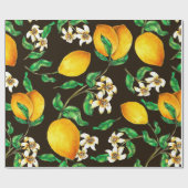 Papier Cadeau Lemon Seamless Pattern hand painted in watercolor (Plat)