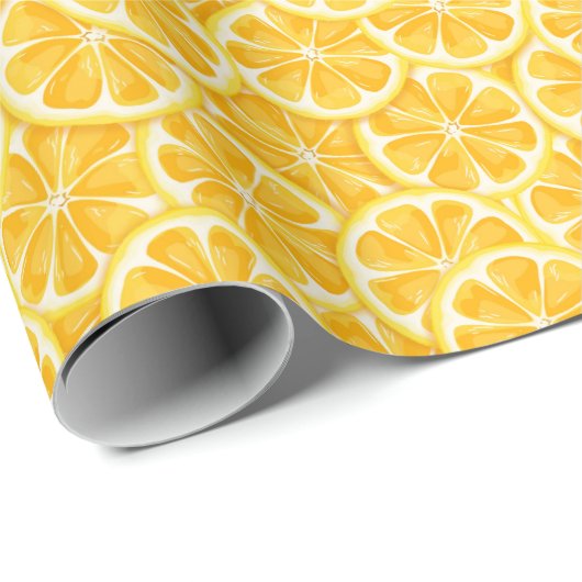 Papier Cadeau Lemon slice pattern (Coin rond)