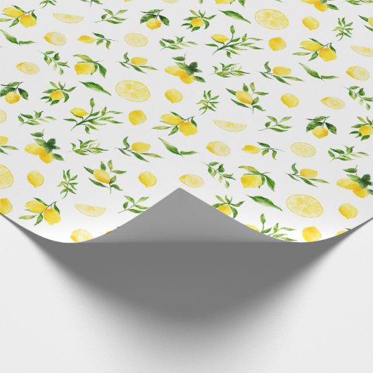 Papier Cadeau Lemons and Foliage Pattern (Coin)