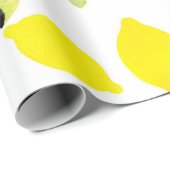 Papier Cadeau Lemons Ombre Monogramme en vert jaune clair (Coin rond)