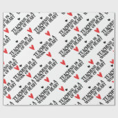 Papier Cadeau L'enseignement est un travail de coeur (Plat)