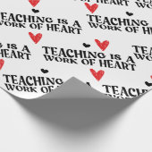 Papier Cadeau L'enseignement est un travail de coeur (Coin)