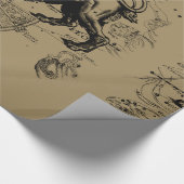 Papier Cadeau Leo Constellation Map Hevelius 1690 sur Taupe (Coin)