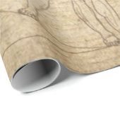 Papier Cadeau Leonardo Da Vinci L'Homme Vitruvien (Coin rond)